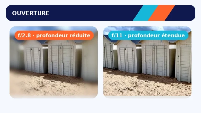 Comparaison photographique illustrant l’effet de l’ouverture